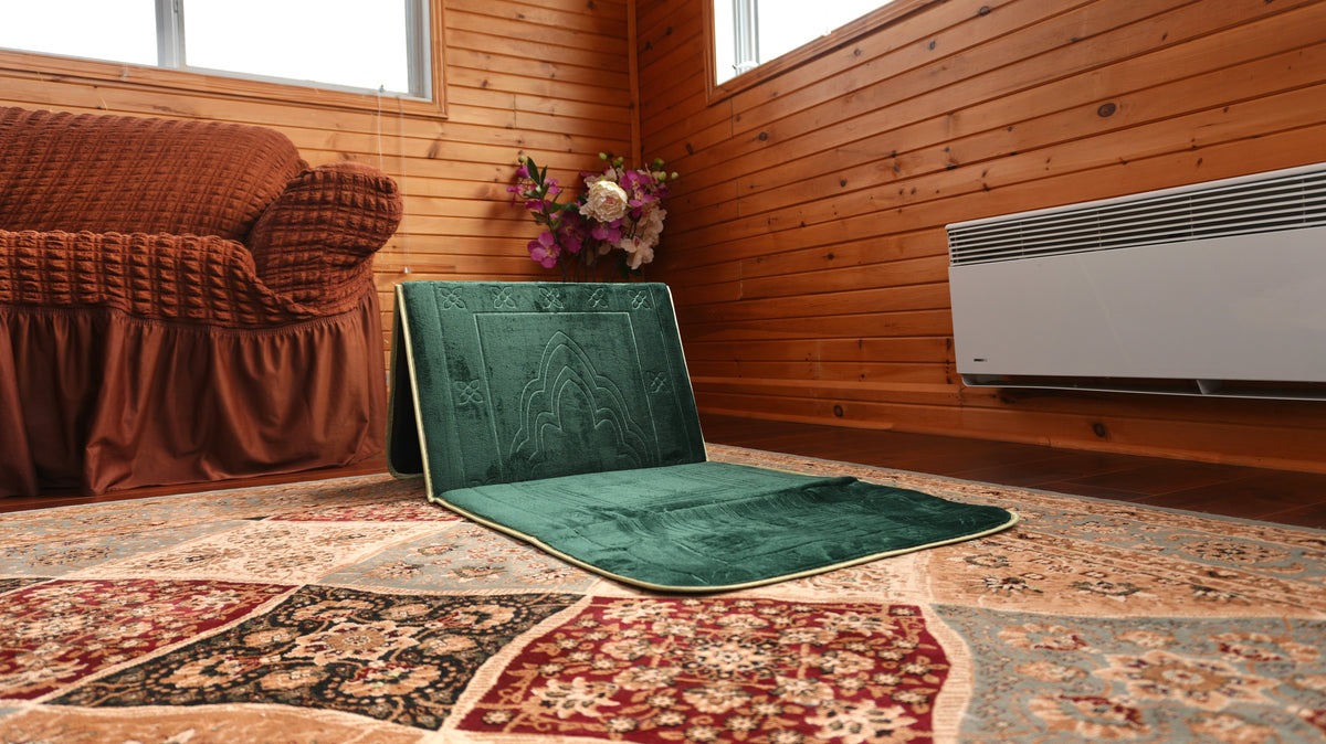 Jade Green Prayer Mat with Backrest